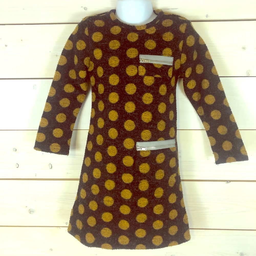 Luella Couture Black/Orange Polkadot Dress 4T